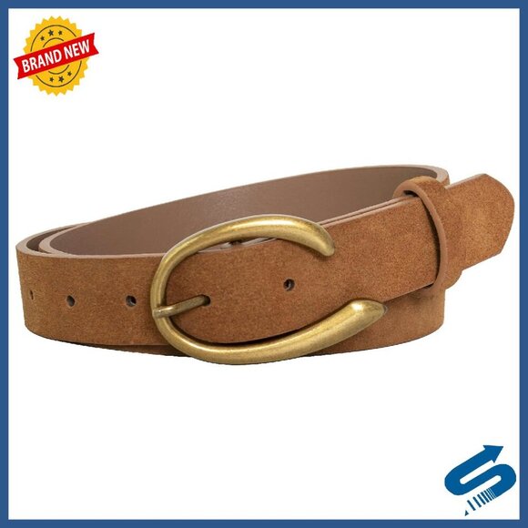Adjustable Suede Leather Belt with C-Buckle for Jeans and Dresses main image 5